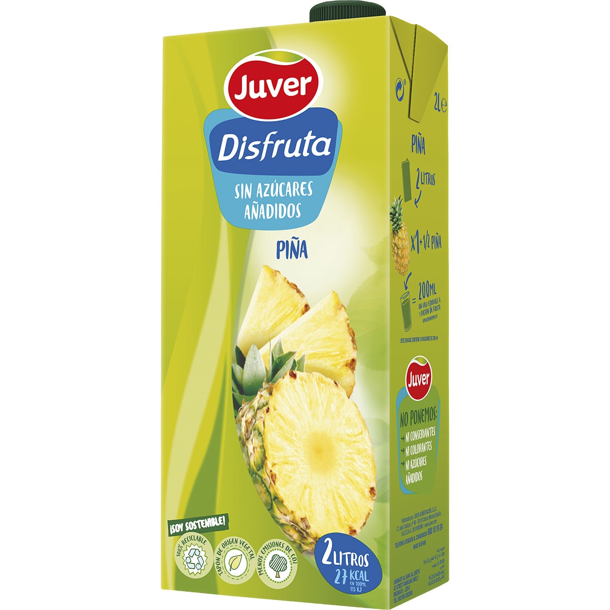 ZUMO DISFRUTA-JUVER S/AZ. PIÑA BRIK 1 LT