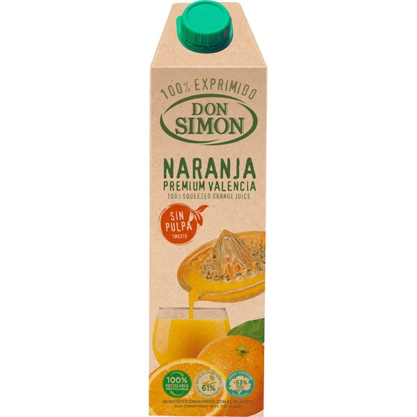 ZUMO DON SIMON NARANJA EXPRIMIDA SIN PULPA 1LT